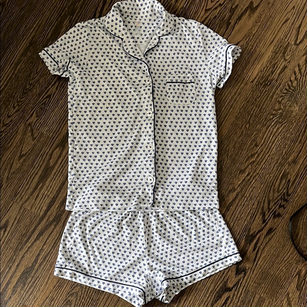 Roller Rabbit Blue Heart Polo Pajama Set